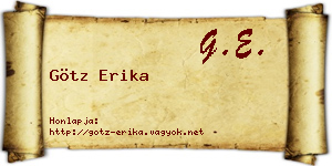 Götz Erika névjegykártya